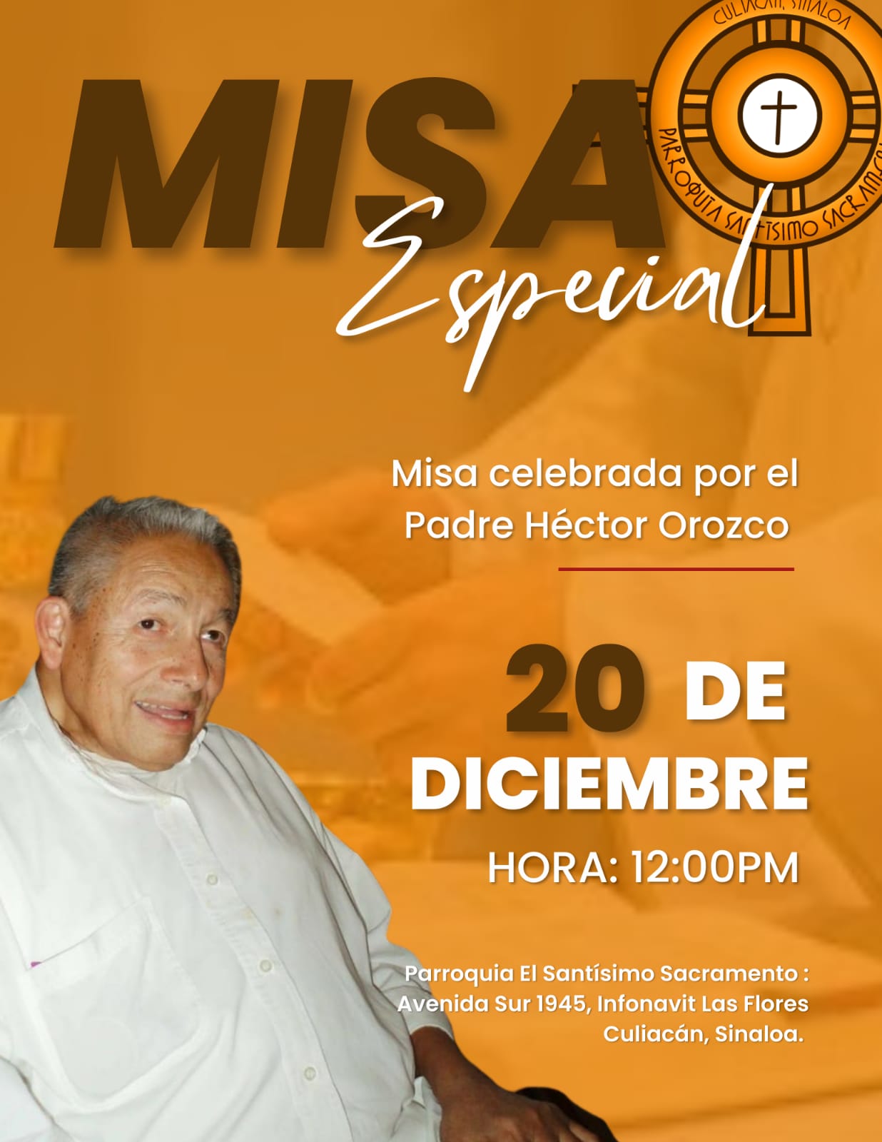 Hoy martes 20 de diciembre misa especial con el padre Héctor Orozco -  Perfiles